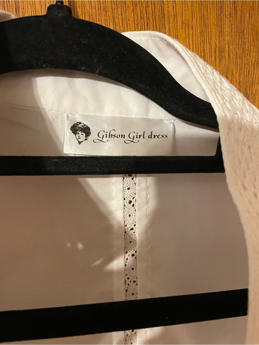 Large Gibson Girl Dress White Blouse Edwardian High Neck Button Front - Picture 7 of 9